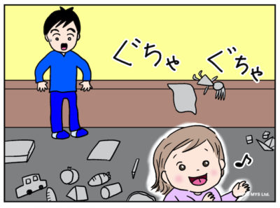 部屋を散らかす子ども
