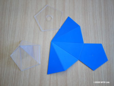 モンテッソーリ教育の幾何学で使われる五角錐の展開模型